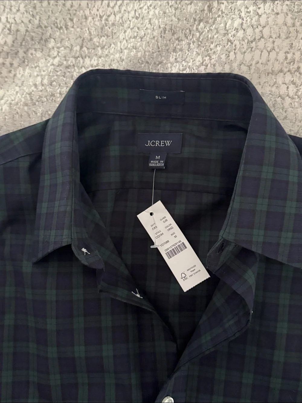 J. Crew Men's Plaid Slim Bowery Oxford Shirt in Medium